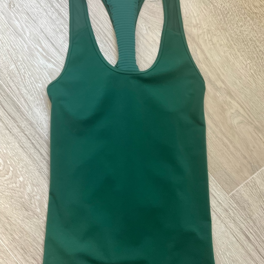 Athleta Green Ruched Racerback Tank Top - Picture 3 of 7